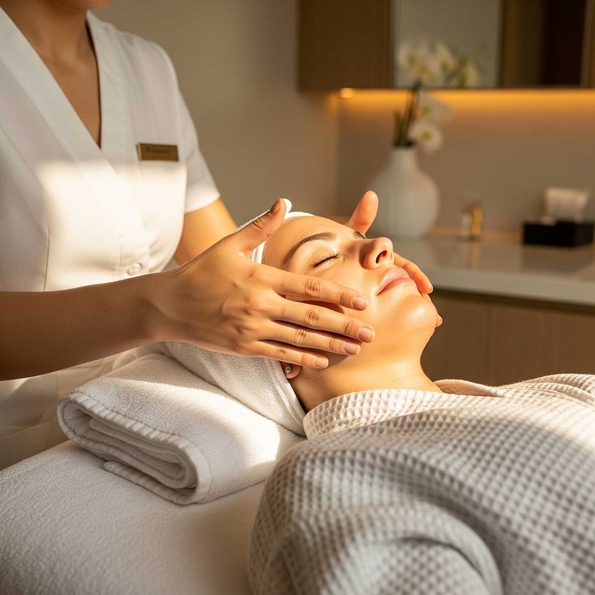Massage therapy setup at a local wellness business