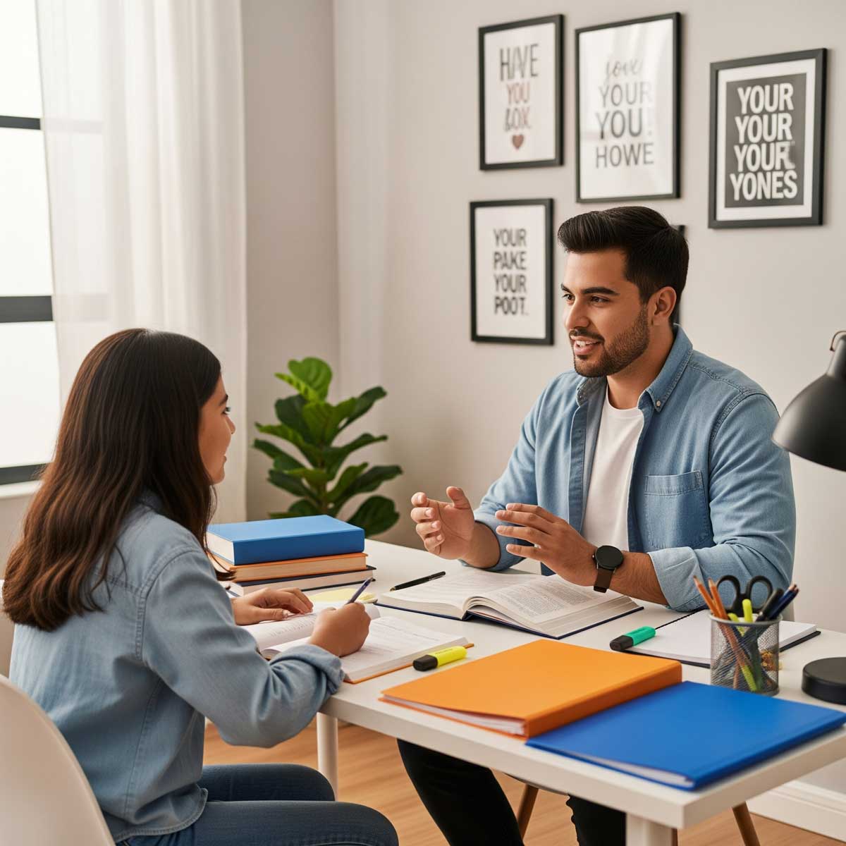 Tutor helping a student during a local learning session