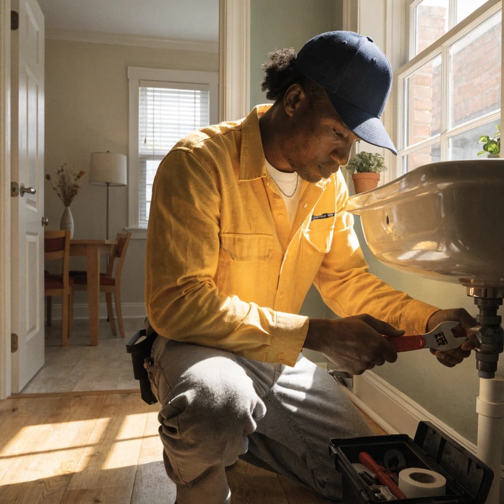 Home service professional helping with a local household job