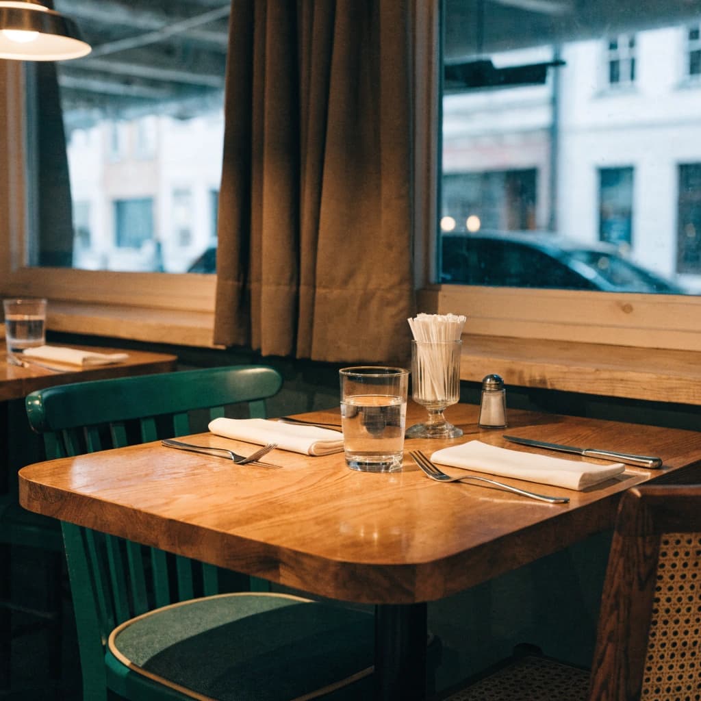A welcoming local restaurant table ready for guests